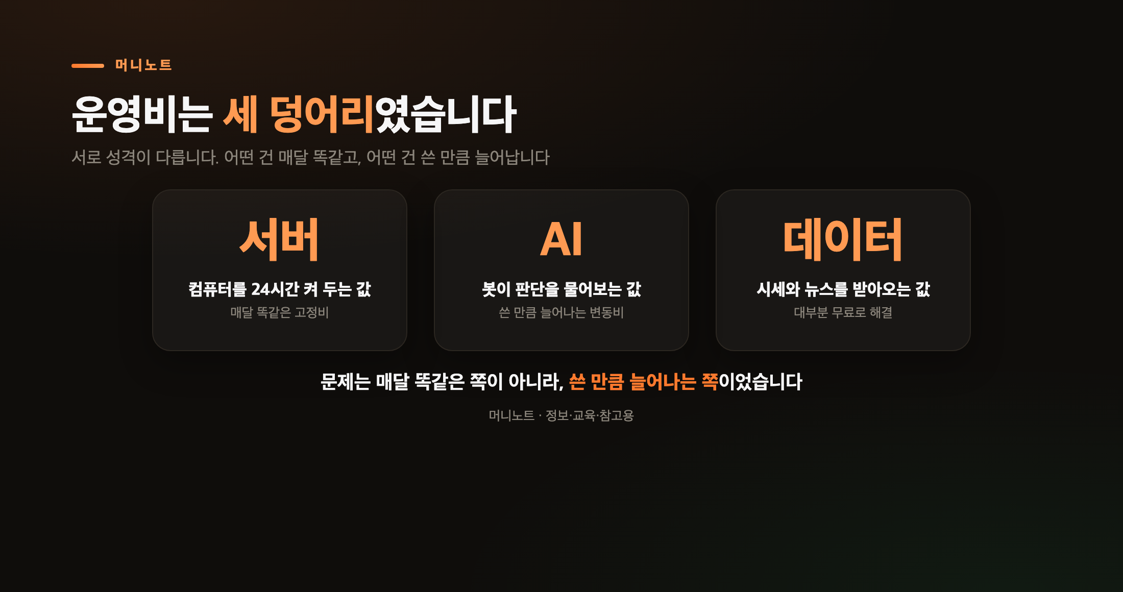 운영비 세 덩어리