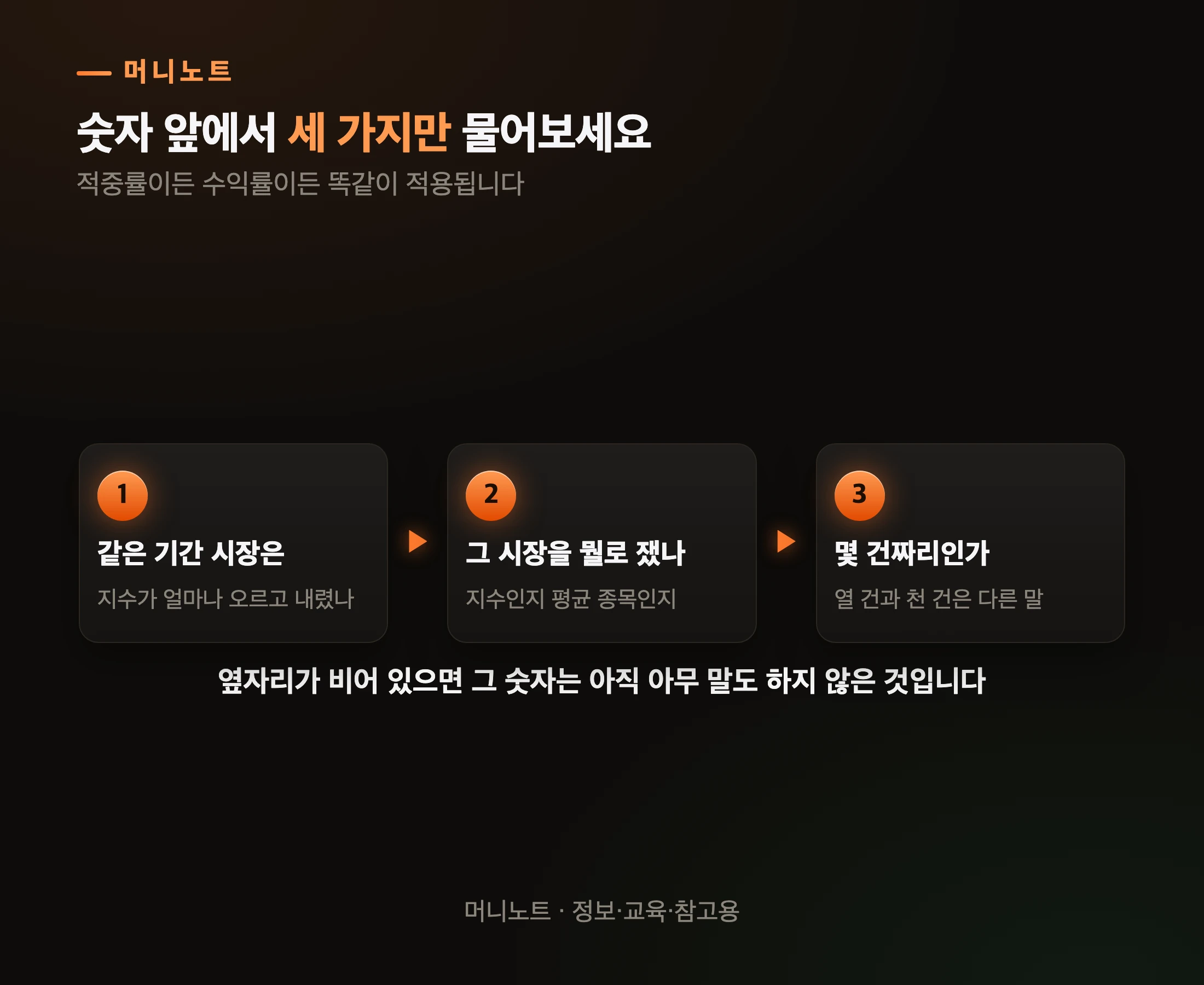 숫자를 볼 때 물어볼 세 가지