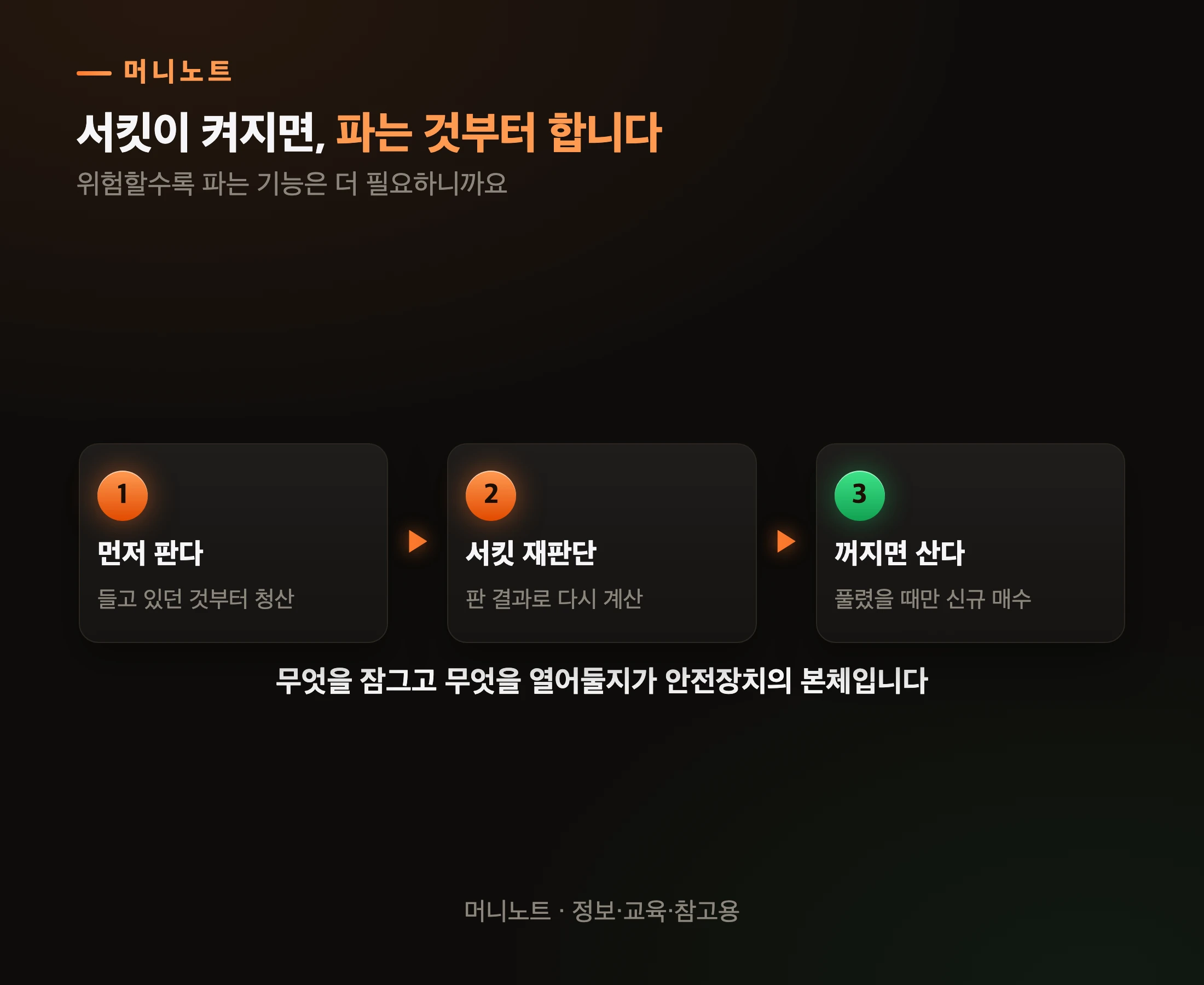 서킷이 켜져도 파는 것부터 한다