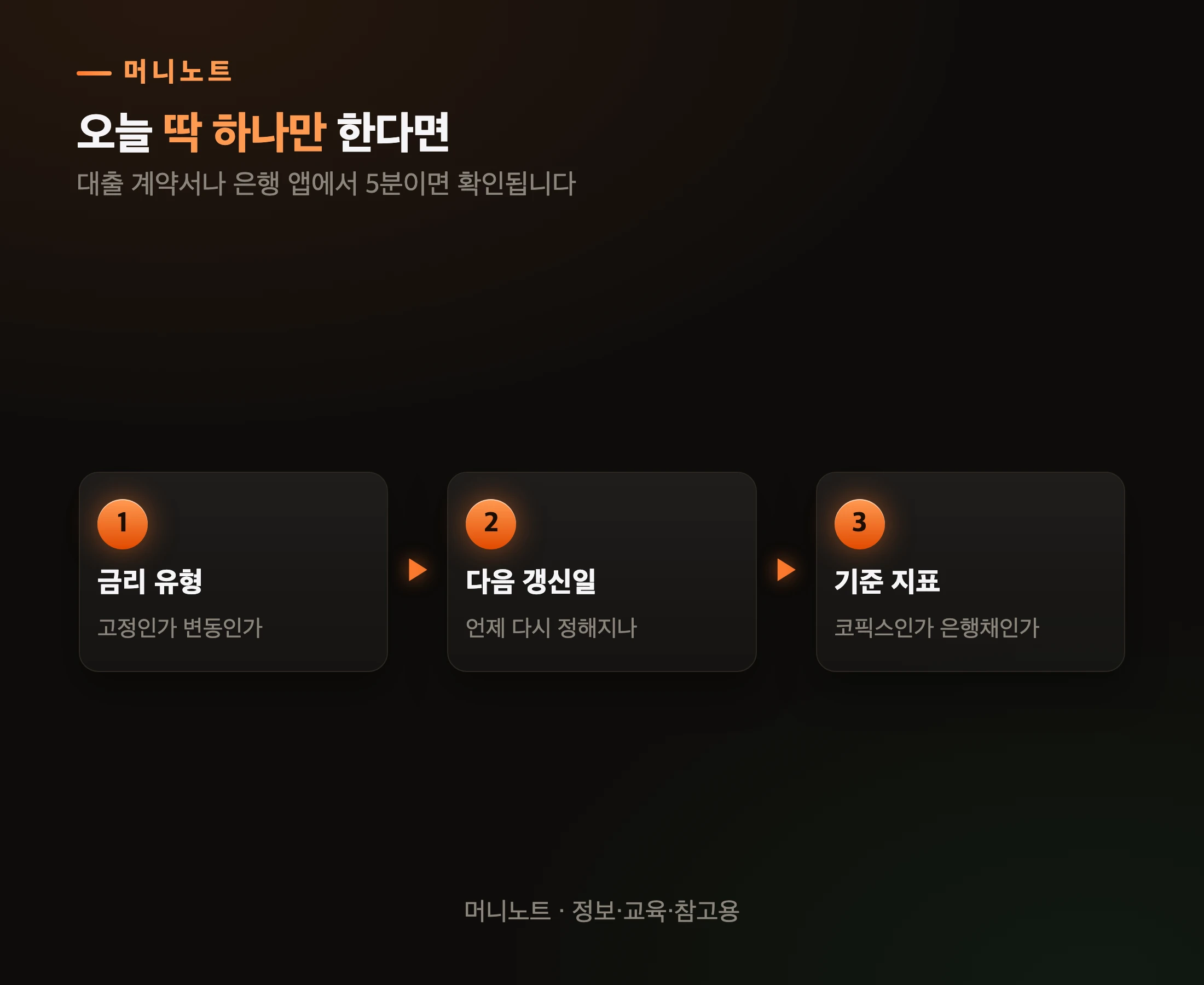 오늘 확인해 볼 세 가지