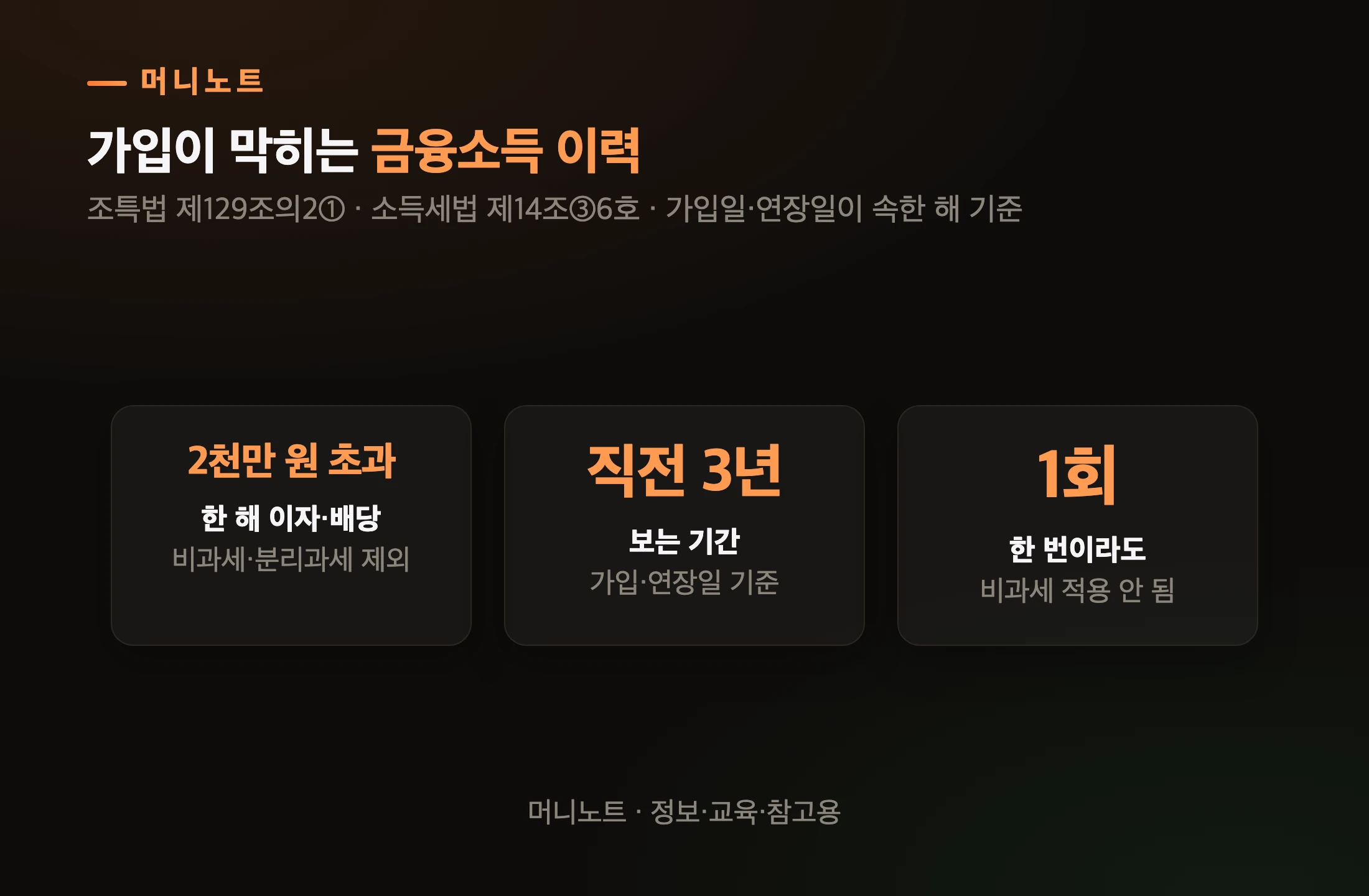 금융소득 이력 기준